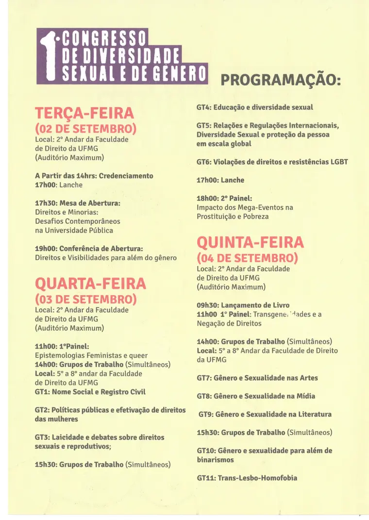 I Congresso — registro