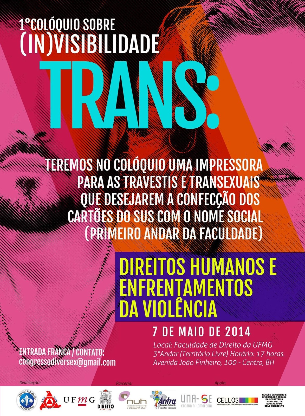 Cartaz: Colóquio (In)Visibilidade Trans: Direitos Humanos e Enfrentamento da Violência