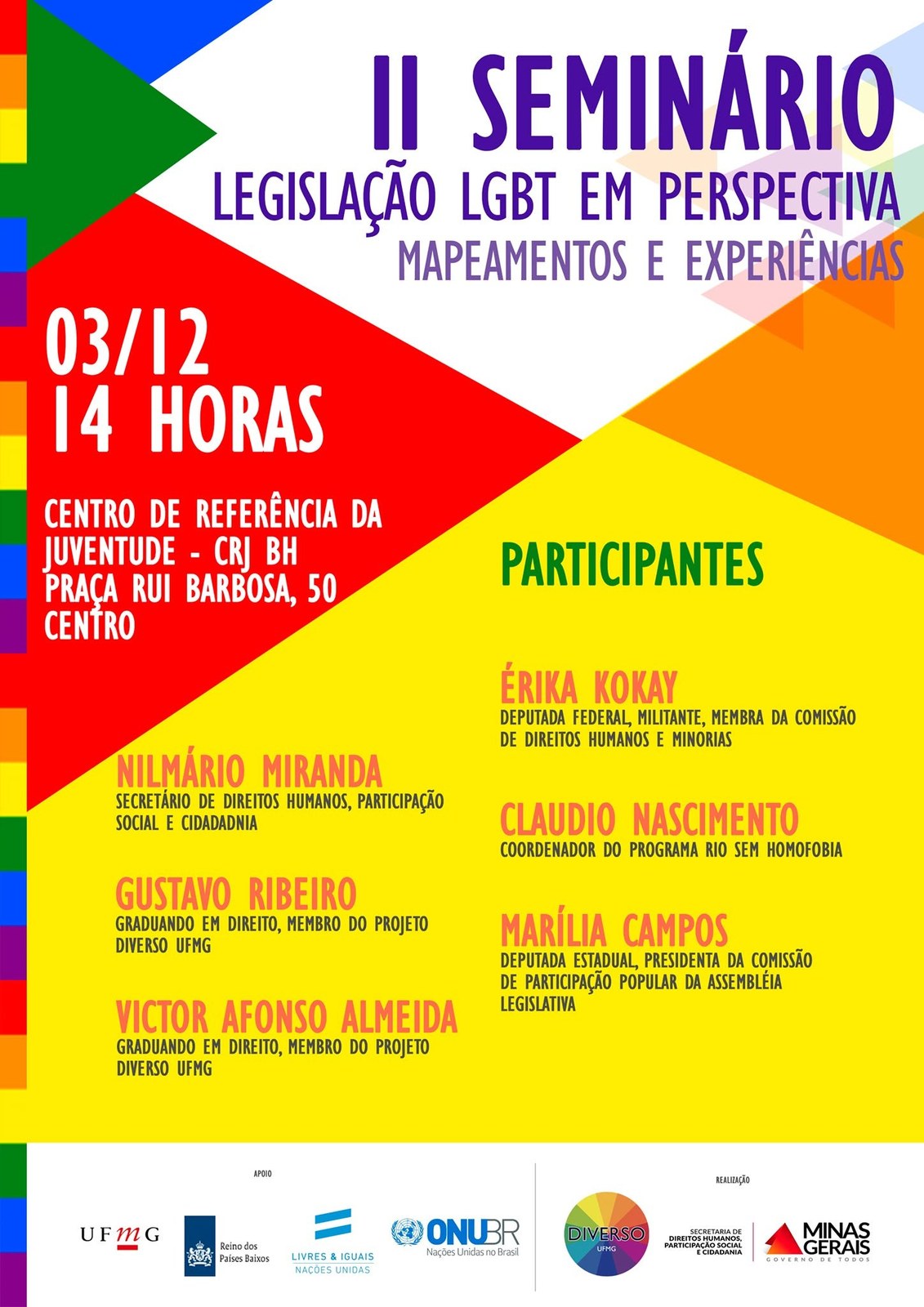 Cartaz: II Seminário Legislação LGBT em Perspectiva