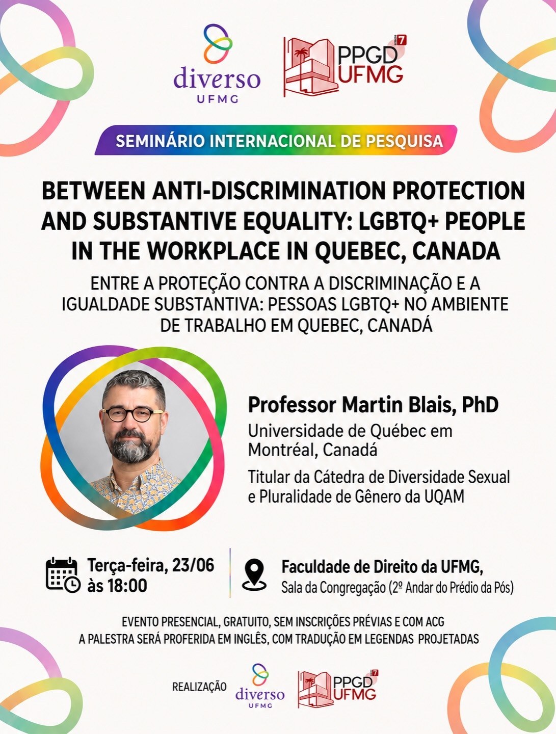 Cartaz: Pessoas LGBTQ+ no ambiente de trabalho em Quebec