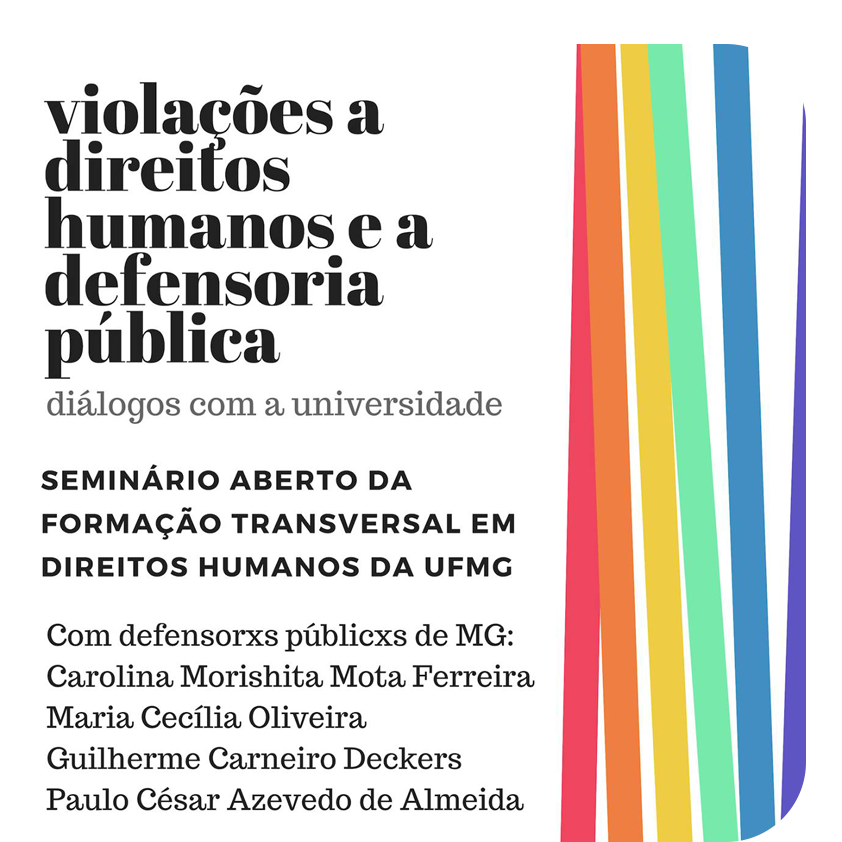 Cartaz: Violações a Direitos Humanos e a Defensoria Pública: Diálogos com a Universidade