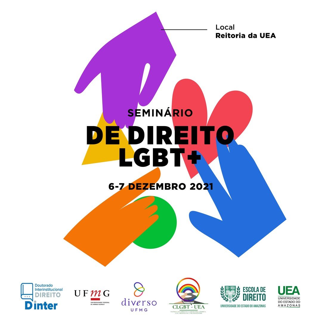 Cartaz: Seminário de Direito LGBT+ (DINTER UFMG–UEA)