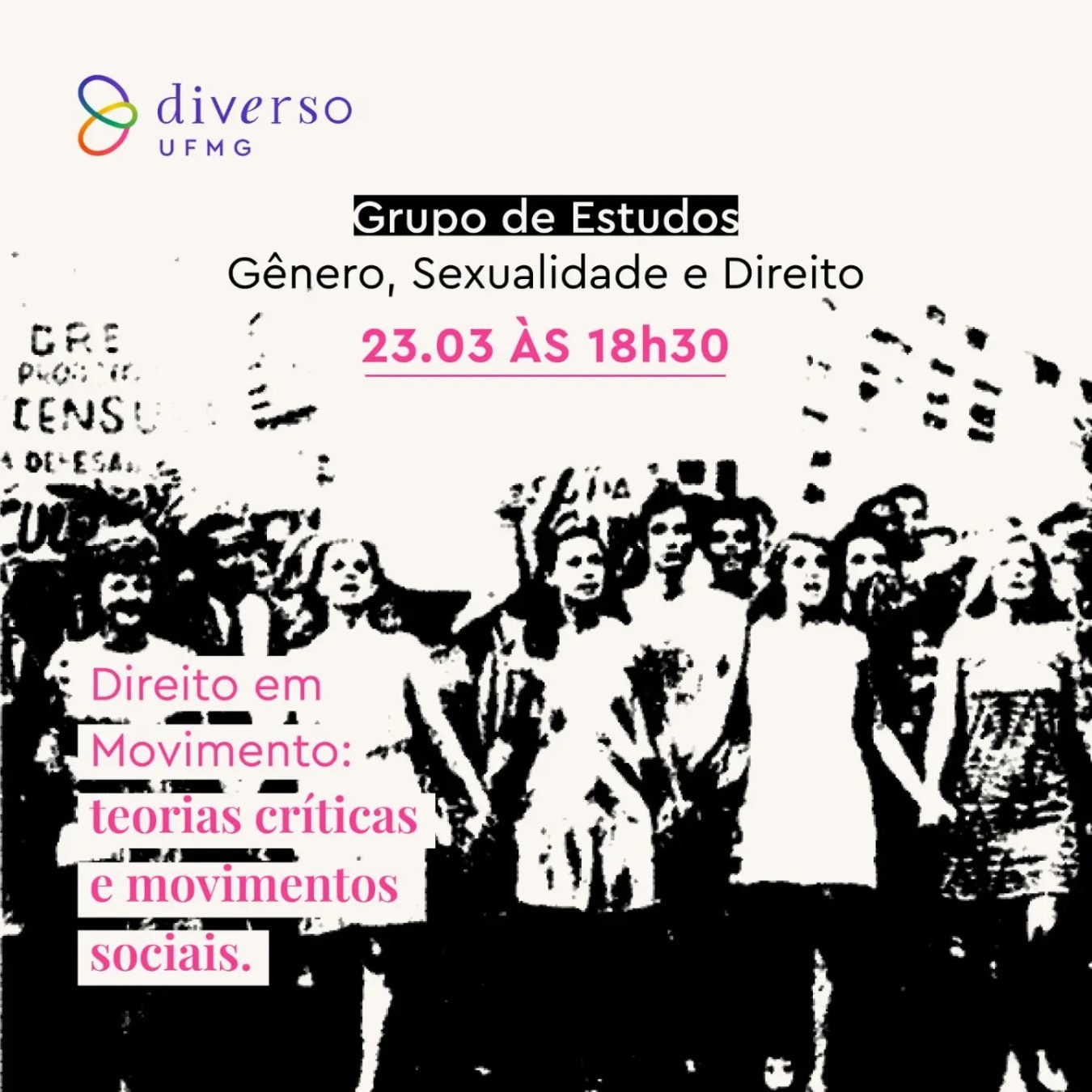Cartaz 2023.1: Direito em Movimento: teorias críticas e movimentos sociais